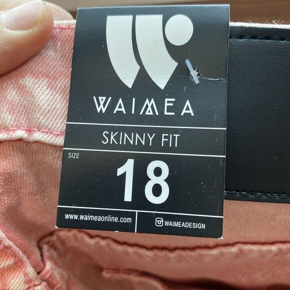 Waimea Faded Pink Denim Shorts Skinny Fit Size 18 Boys NWT - Picture 6 of 7